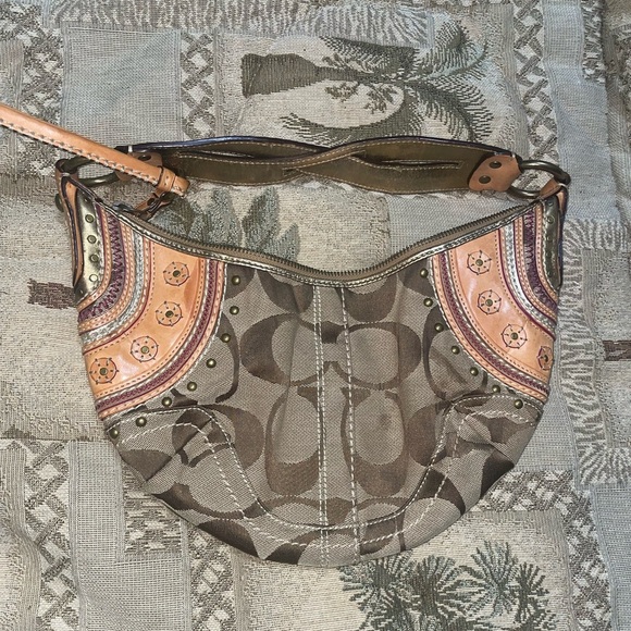 Rare🔥 Vintage coach crescent bag hobo bag half moon bag y2k bag - Picture 8 of 10